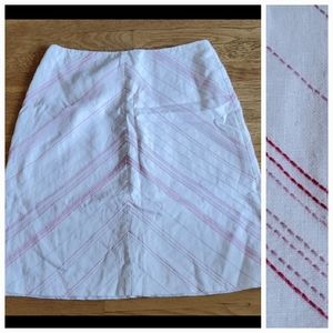 NEXT linen a-line embroidered skirt 8